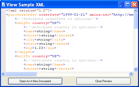 Sample of XML Based on XML