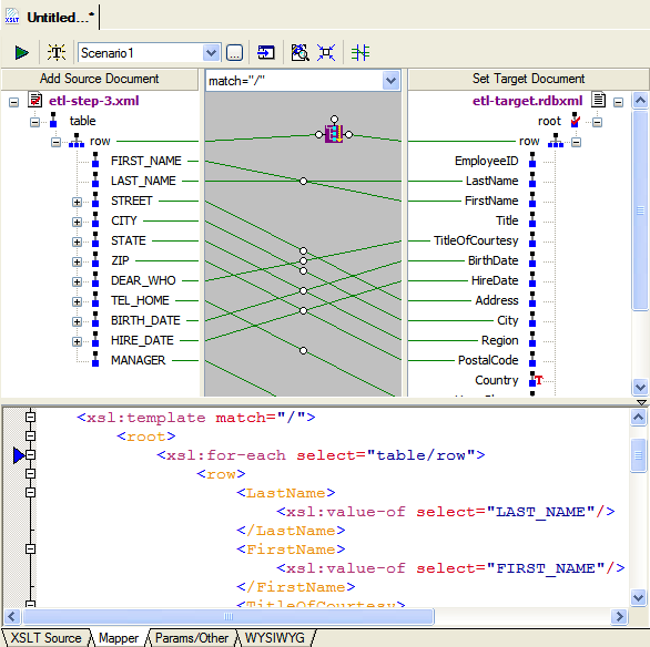 ETL: XML Mapping for Extract, Transform, Load Sample