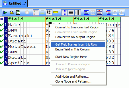 Set field names from file