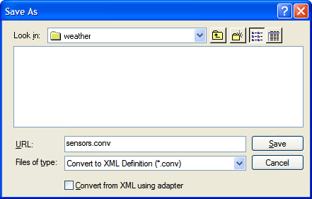 Saving adapter definition for subsequent re-use