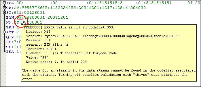 Tool tips describe errors and how to fix them!