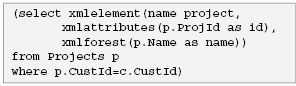 Advanced SQL/XML query with xmlattribute() function