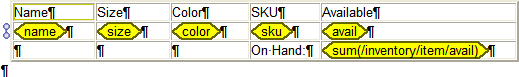 XML Report: table with header and trailer