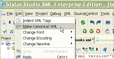 Canonicalize XML documents with Stylus Studio®