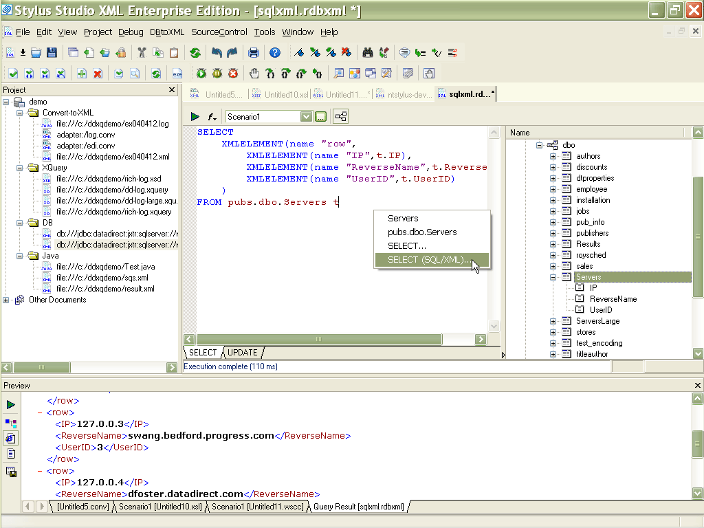 Database to XML Mapper