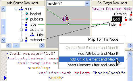 XML-to-XML Mapping: Defining a target output format on the fly