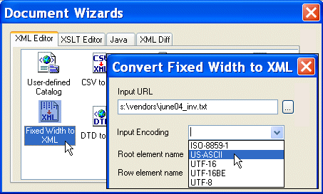 Convert flat files to XML documents using the Fixed-Width-to-HTML Document Wizard