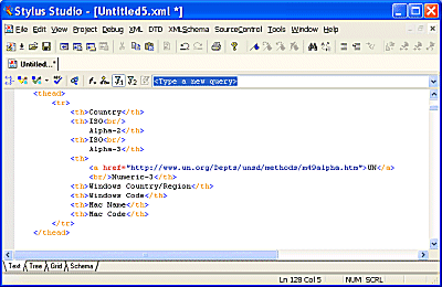 Even complex tables are easily rendered as XML