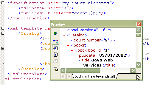 Executing an EXSLT Function