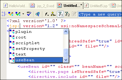 JSP syntax help and code completion