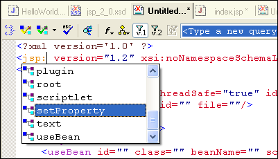 JSP Editing and JSP Code Completion