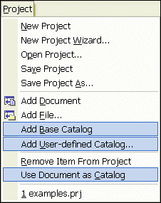 Add Catalogs to Projects