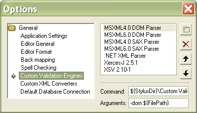 Stylus Studio® supports DTD based XML document validation using MSXML 4.0 DOM, MSXML 4.0 SAX, Microsoft .NET XML Parser, and Xerces-J.