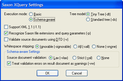 Saxon XQuery configuration settings