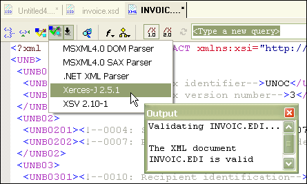 Validating the EDIFACT data