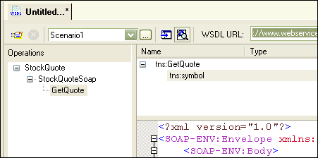Viewing a WSDL file using the WSDL viewer