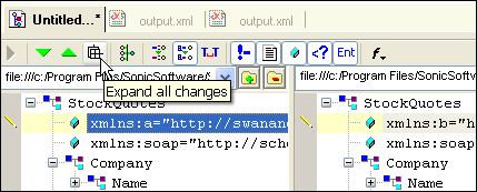 XML Differencing: Expand all Changes
