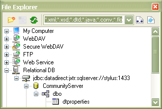 Browsing Different File Systems in the XML File Explorer