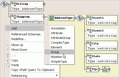 XML Schema Design Window