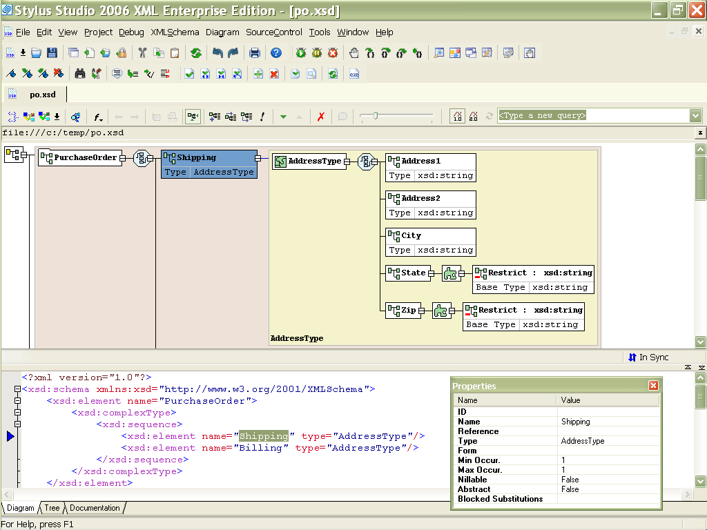 Screenshot of Stylus Studio XML Enterprise Edition 6