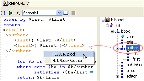 XQuery XML Input Window
