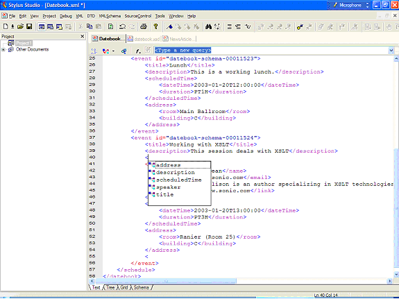 Intelligent XML Schema aware editing