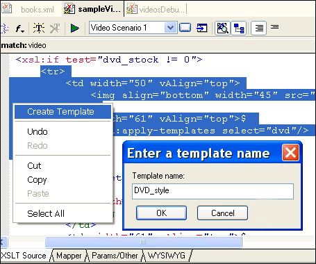 XSLT Editor: Refactor XSLT Template