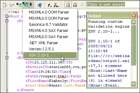 Using the XSV Validator